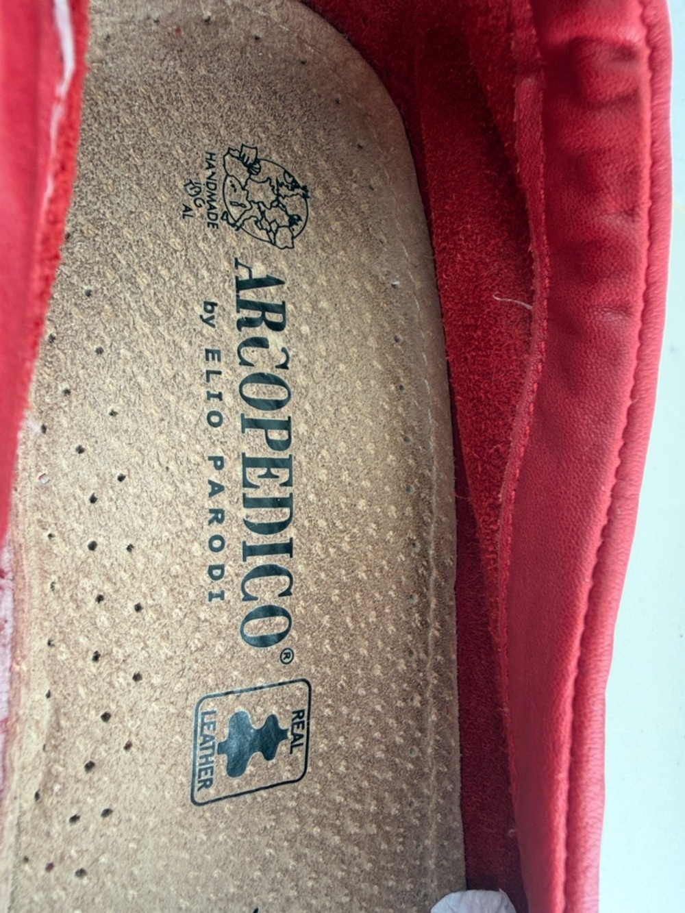 RARE! Arcopedico Red Leather Slip-On Flats EU 42 US 11 Portugal - Picture 4 of 8